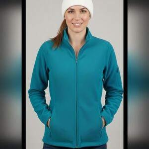 Vintage L.L. Bean Vibrant Teal Fleece Jacket Size Medium Activewear